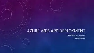 Deploy your web app to Microsoft Azue using publish profile settings.