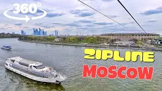 Flight over the Moskva River in 360-degree video format (Masha D'Ark on Vorobyovy Gory)