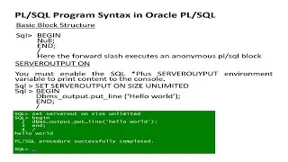 PLSQL Tutorial | Oracle Tutorial: First PL SQL program syntax | First PL/SQL Program in Oracle PLSQL