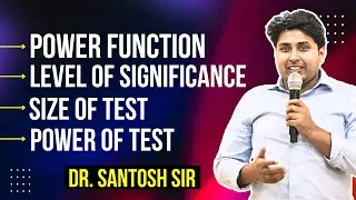 Power Function || Level of significance || Size of Test || Power Of Test || Mathstats @ 8810409392