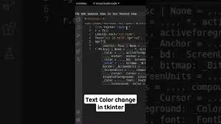 Text color change in tkinter python #python #shorts #pythonprogramming #shortsvideo