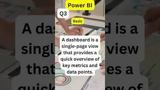 Q3: What is a Power BI dashboard? | Power BI Essential Interview Questions & Answers