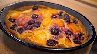 Cherry and Apricot Tart [French Clafoutis]