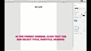 SELECT TITLE, SUBTITLE AND HEADING IN PAGES APP MAC