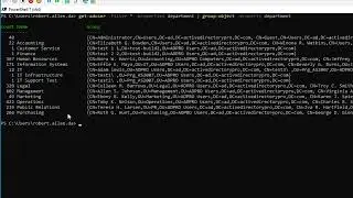 Get Active Directory and Azure Users by Department PowerShell
