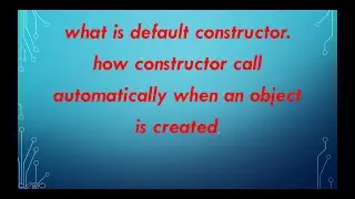what is default constructor in c++ | default constructor in c++ with example program |