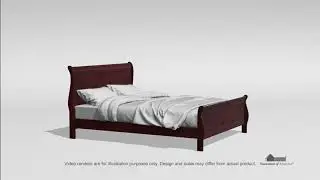 Louis Philippe Cherry Sleigh Bed from Furniture of America