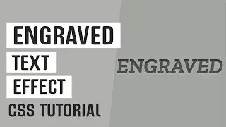 Engraved Text Effect CSS | CSS Text Effects | CSS Tutorials