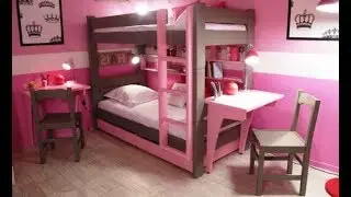 Bedroom with Bunk Beds With Desk Underneath