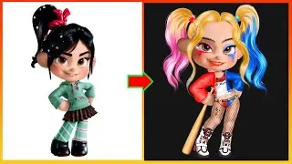 Wreck-It Ralph 2: Vanellope Glow Up Into Harley Quinn - Vanellope Transformation Compilation