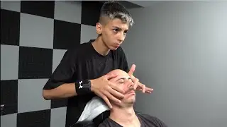 ASMR Young Turkish Barber Head Massage and Face Massage with 