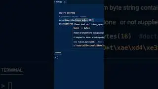 Randomly generate secret tokens in #python #pythonprogramming #codinglife #coding