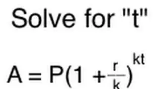 Compound Interest:  Solve for t