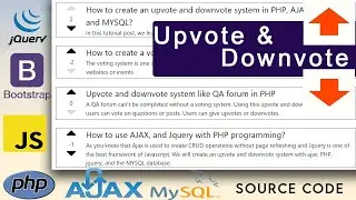 Upvote and downvote system in PHP,AJAX, and MYSQL | Voting system | Source code