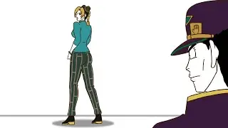 Jolyne encontra com seu pai ausente Jotaro (animação)