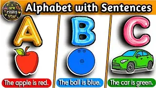 Alphabet with Sentences | Colors | The apple is red | Simple Sentences | WATRstar 