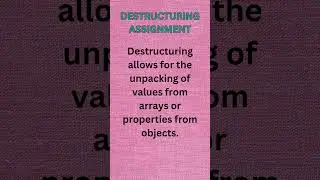 Destructuring assignment in JavaScript