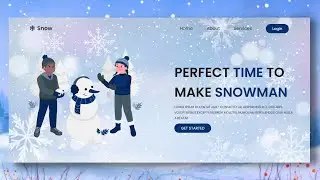 Animated Snow Landing Page ui Design Using HTML and CSS (SCSS)