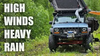 Camping At Bigfoot Lake / Heavy Rain / Jeep XJ