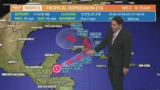 Friday morning tropical weather update: Tropical Strom Eta strengthens as it heads toward US