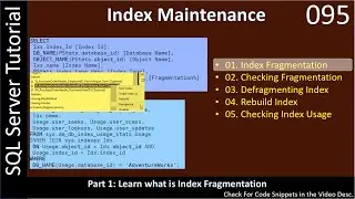 Maintain Index | Part 1 - Index Fragmentation | SSMS TSQL Tutorial #95