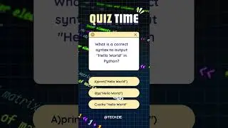 python quiz Time |Tech-Zie