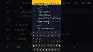 PreLoader in Html & Css 😜😜🥰🥰 || coding status 😍 #shorts   #programming  #trending #shortsvideo
