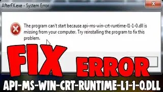 How To Fix api-ms-win-crt-runtime-l1-1-0.dll is Missing NEW METHOD!! 2020 - 100% Working