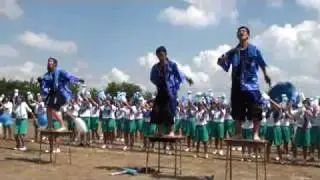 長岡市立青葉台中学校2009年体育祭応援合戦-青軍　The competition of a cheering party