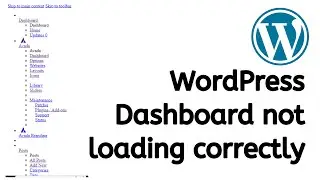 Fix WordPress Admin Panel deshbord Not logding | WordPress Dashboard not loading correctly in Bangla