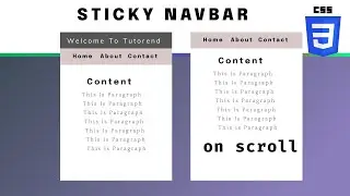 Sticky Navbar on Scroll HTML CSS JS | 2 Methods