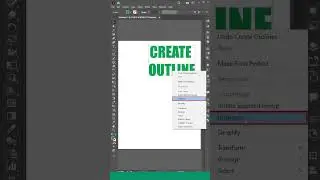 how to convert text to Outline (shapes) in illustrator #shorts