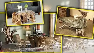 Stunning coffee table made of ordinary driftwood