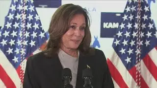 Kamala Harris gives first public remarks after Biden drops bid for second term