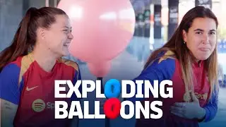 🎈💥 BOOM! EXPLODING BALLOONS CHALLENGE WITH CLAUDIA PINA & CATA COLL | FC Barcelona 🔵🔴