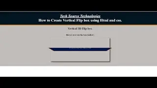 How to Create Vertical Flip box Using Html and Css | Vertical Flip box in Html and Css