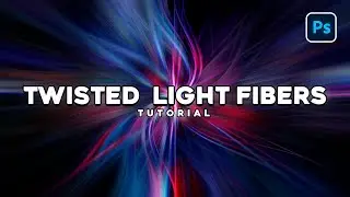 Abstract Twisted Light Fibers effect in Photoshop 🌸