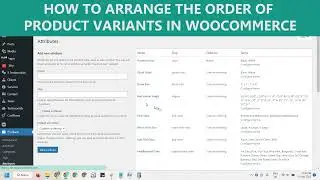 How to arrange/sort order product variants in Woocommerce