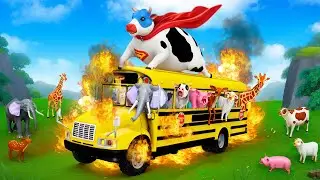 Super Cow’s Epic Rescue: Saving the Animal School Bus | Action-Packed Adventure Rescue Missions