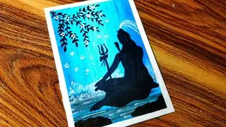 Easy Mahashivratri Mahadev Drawing Using Oil Pastel / Easy Drawing Step by Step