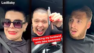 Pranking my Husband with fake eyebrows 🤣👀