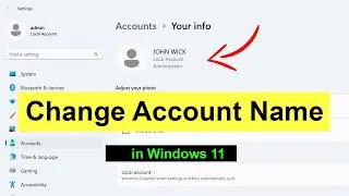 How to change account name in Windows 11?