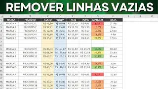 Como Remover Linhas Vazias da Tabela | Excluir Linhas em Branco da Planilha do Excel