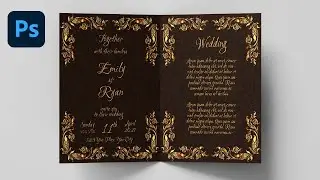 Make a Simple Elegant Wedding Invitation Flyer with Gold Ornaments in Photoshop