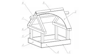 3d моделирование кормушки для птиц в AutoCAD 2017