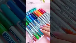 DOMS BRUSH PENS - 14 SHADES || UNBOXING + REVIEW || Best Brush Pen For Beginner  #Shorts