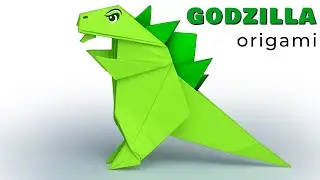 How to make origami GODZILLA step by step. Easy DIY paper toy Godzilla