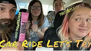 Pink Prime Powder Car Ride Let’s Try YouTube Flavor 31 Strawberry Watermalone