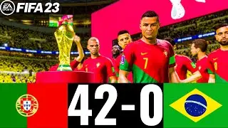 FIFA 23 - PORTUGAL 42-0 BRAZIL | FIFA WORLD CUP FINAL QATAR 2022 | RONALDO GAMEPLAY |