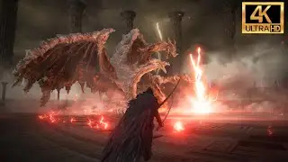 Elden Ring Dragonlord Placidusax boss fight NO HUD 4K gameplay (NG+)